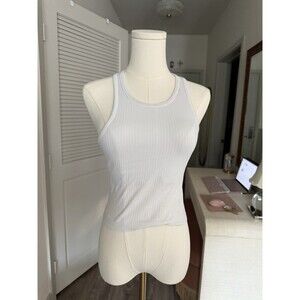 Lululemon Ebb To Street Cropped Tank Top lilac purple ribbed Built-In Bra S